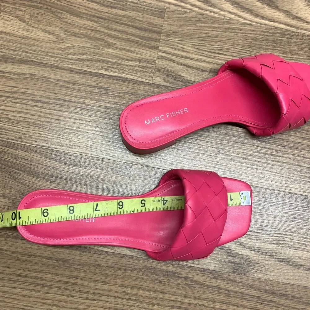 Marc Fisher Sandals Size 8M Hot Pink Casper Block Heel Barbiecore Travel Slip-On